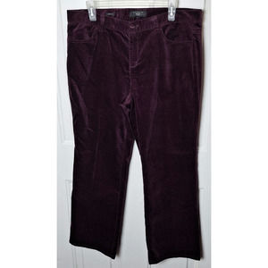 Talbots Women 12 Petite Purple Velvet Soft Cozy "Signature Boot" Pocket Pants